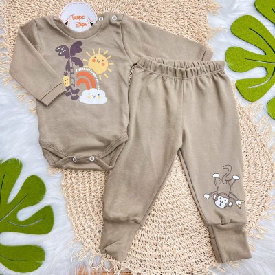  Kit 6 Peças - Safari Circus - Mostarda, Mescla e Marrom